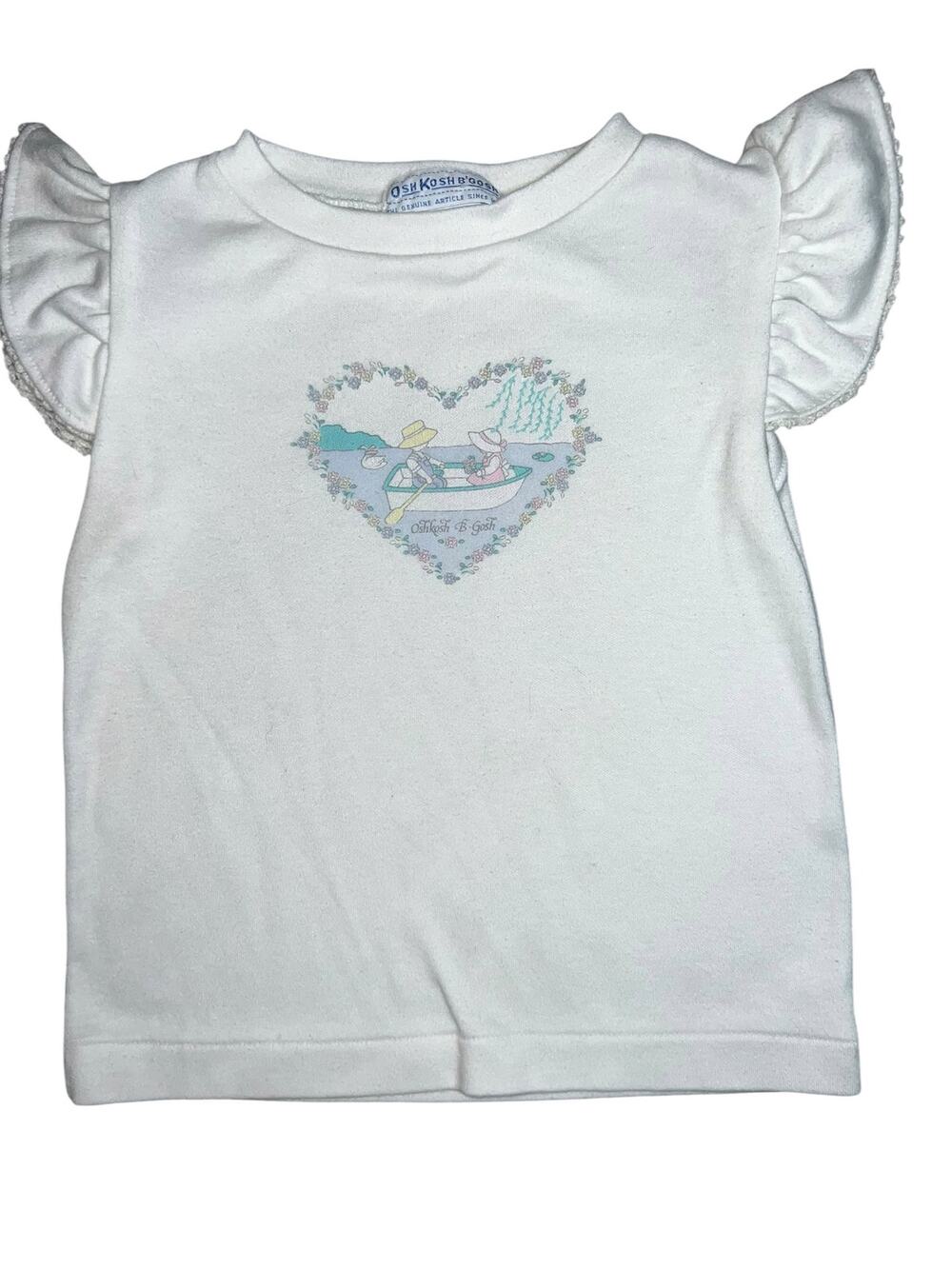 Vintage Oshkosh B'gosh cottage core  goose 4T  short sleeve ruffled girls top